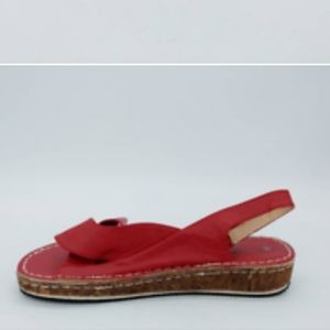 Paotmbu Womens Slingback Sandals Red Brown Cork Platform Heels EUR 43 New